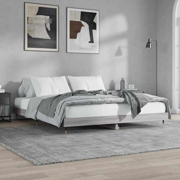 Voodiraam, hall sonoma tamm, 120 × 200 cm, tehispuit — mudel 832155