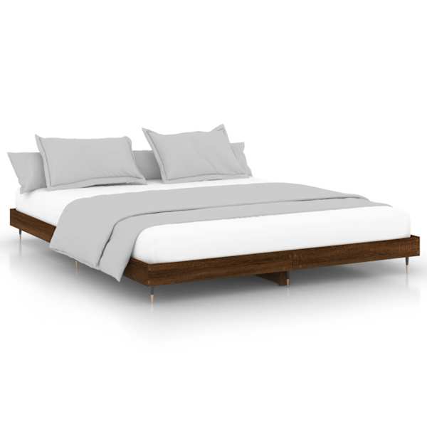 Voodiraam peatsiga, pruun tamm, 120 × 200 cm — mudel 832156