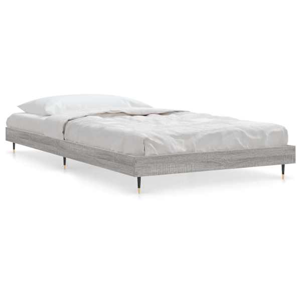 Voodiraam, hall sonoma tamm, 100 × 200 cm, tehispuit — mudel 832163