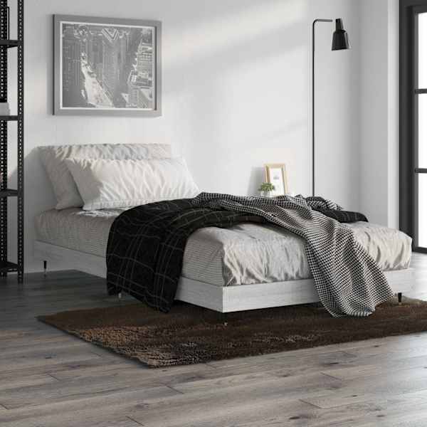 Voodiraam, hall sonoma tamm, 100 × 200 cm, tehispuit — mudel 832163