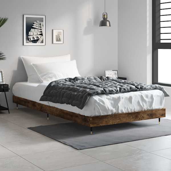 Voodiraam peatsiga, suitsutatud tamm, 90 × 190 cm — mudel 832202