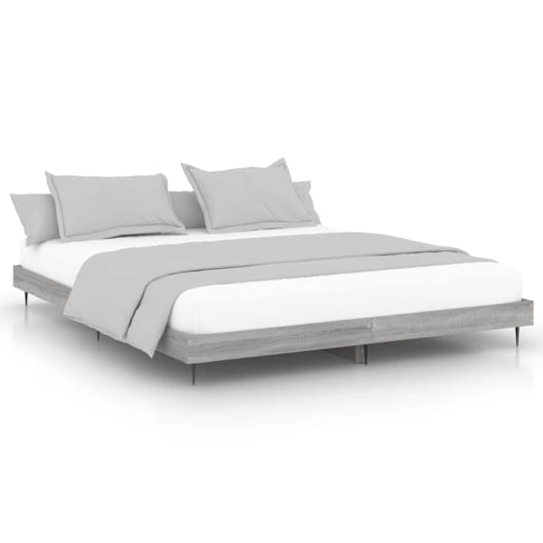 Voodiraam, hall sonoma tamm, 200 × 200 cm, tehispuit
