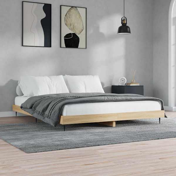 Voodiraam peatsiga, sonoma tamm, 180 × 200 cm — mudel 832224