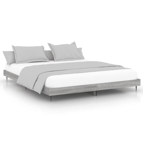 Voodiraam, hall sonoma tamm, 160 × 200 cm, tehispuit — mudel 832235