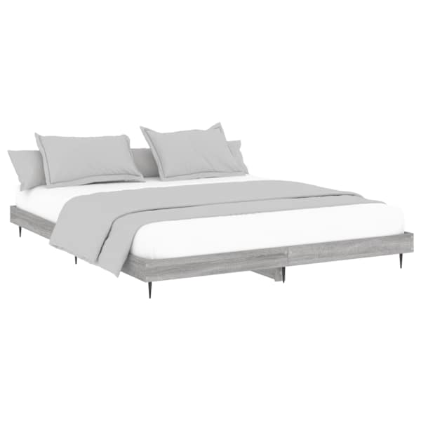 Voodiraam, hall sonoma tamm, 160 × 200 cm, tehispuit — mudel 832235
