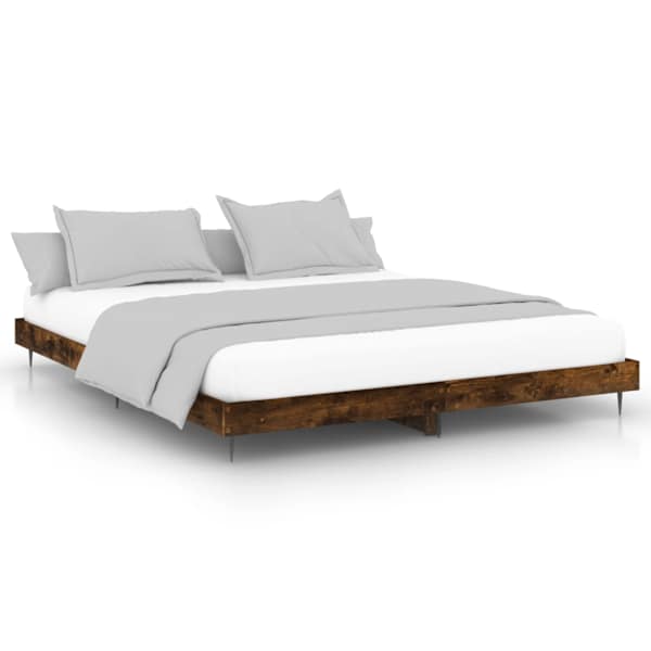 Voodiraam peatsiga, suitsutatud tamm, 150 × 200 cm — mudel 832242