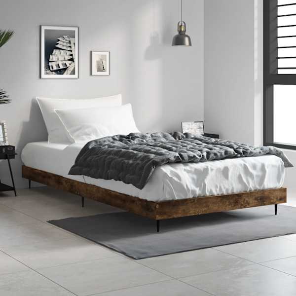 Voodiraam peatsiga, suitsutatud tamm, 100 × 200 cm — mudel 832266