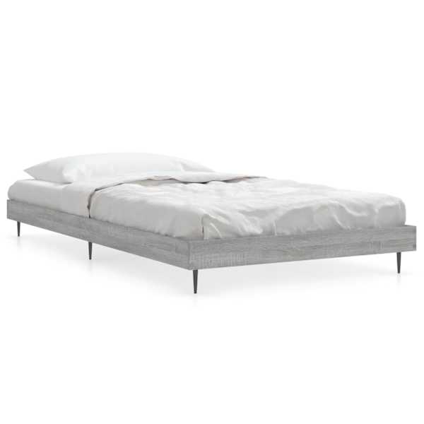Voodiraam, hall sonoma tamm, 100 × 200 cm, tehispuit — mudel 832267