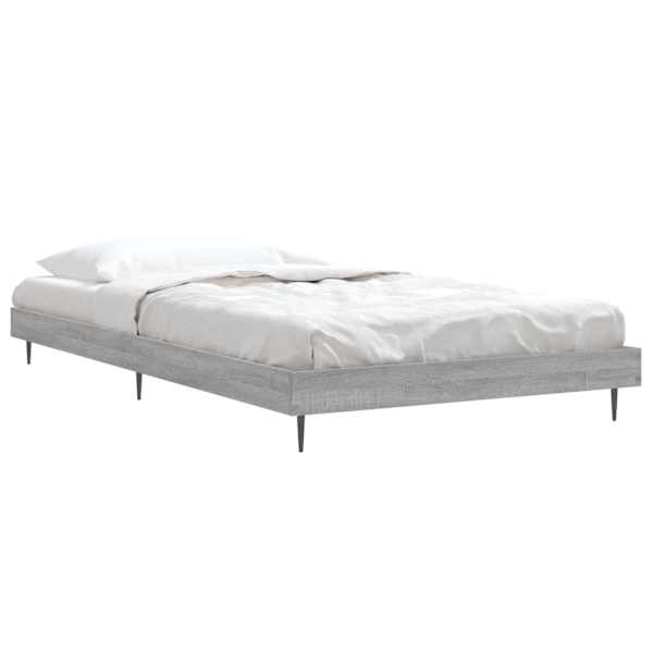 Voodiraam, hall sonoma tamm, 100 × 200 cm, tehispuit — mudel 832267