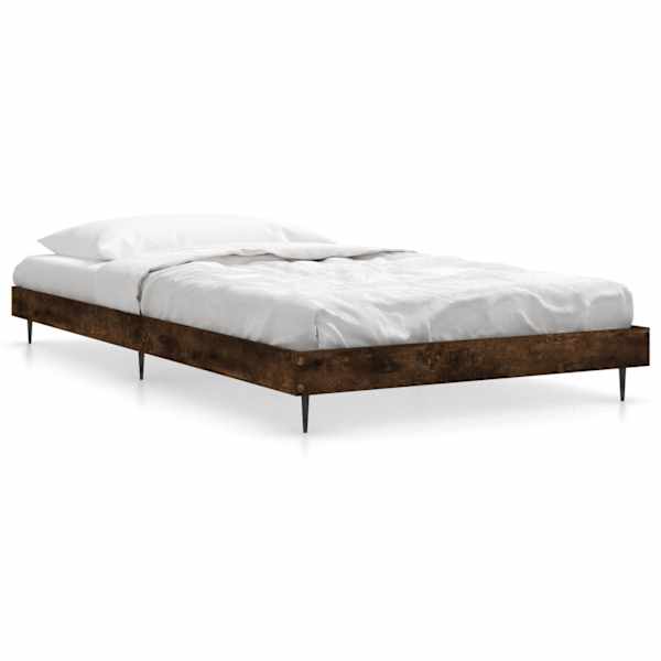 Voodiraam peatsiga, suitsutatud tamm, 90 × 200 cm — mudel 832274