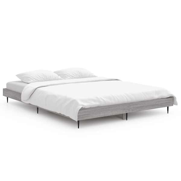 Voodiraam, hall sonoma tamm, 140 × 190 cm, tehispuit — mudel 832283
