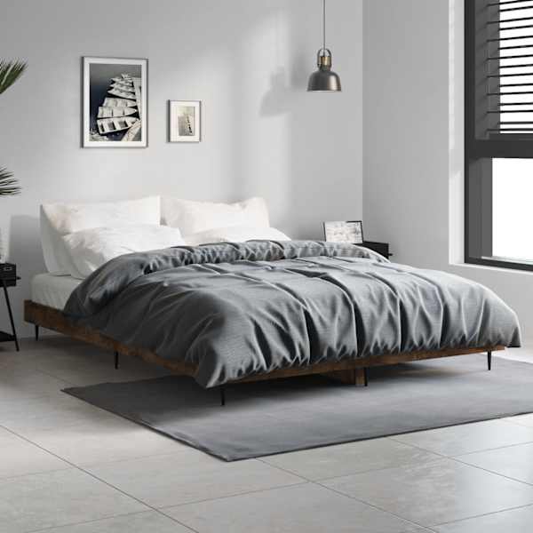 Voodiraam, suitsutatud tamm, 135 × 190 cm, tehispuit — mudel 832290