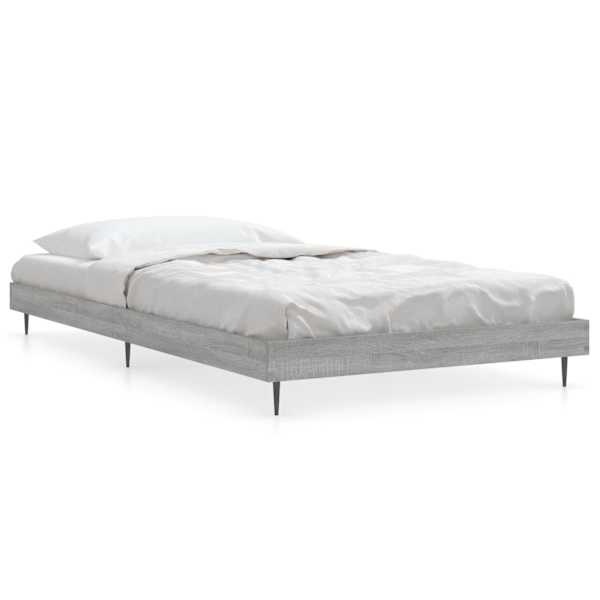 Voodiraam, hall sonoma tamm, 90 × 190 cm, tehispuit — mudel 832307