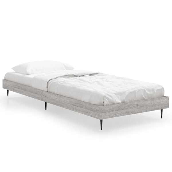 Voodiraam, hall sonoma tamm, 75 × 190 cm, tehispuit — mudel 832315
