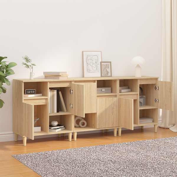 Puhvetkapid 3 tk, Sonoma tamm, 60 × 35 × 70 cm, tehispuit