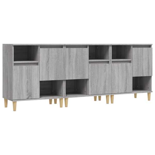 Puhvetkapid 3 tk, hall Sonoma tamm, 60 × 35 × 70 cm, tehispuit