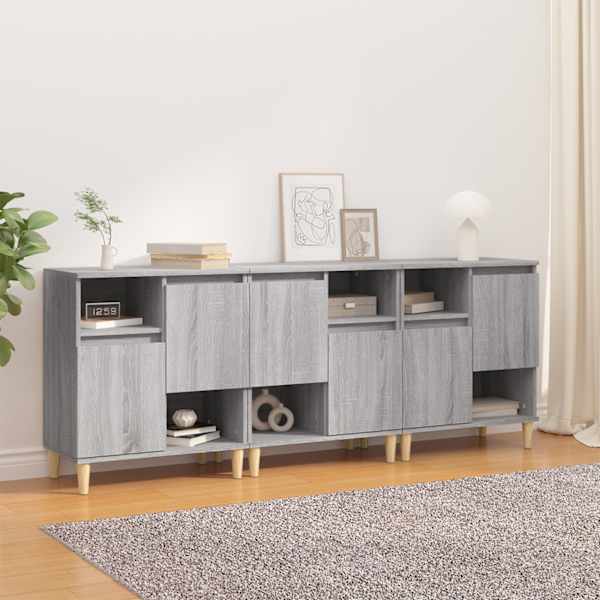 Puhvetkapid 3 tk, hall Sonoma tamm, 60 × 35 × 70 cm, tehispuit