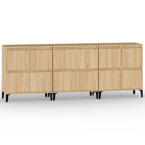 Puhvetkapid 3 tk, Sonoma tamm, 60 × 35 × 70 cm, tehispuit