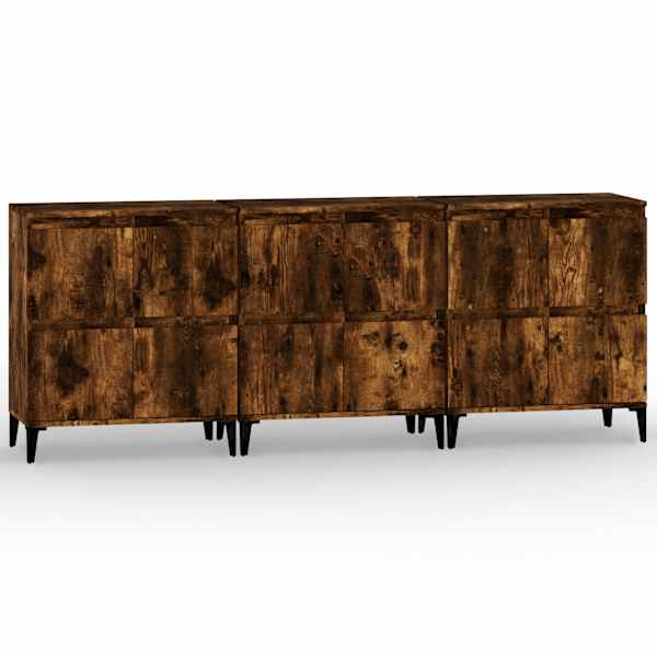 Puhvetkapid 3 tk, suitsutatud tamm, 60 × 35 × 70 cm, tehispuit