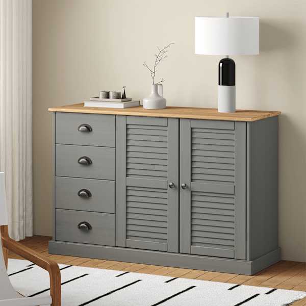 Sahtlitega puhvetkapp "VIGO" 113 × 40 × 75 cm, hall, männipuit