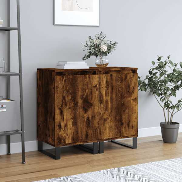 Puhvetkapid 2 tk, suitsutatud tamm, 40 × 35 × 70 cm, tehispuit
