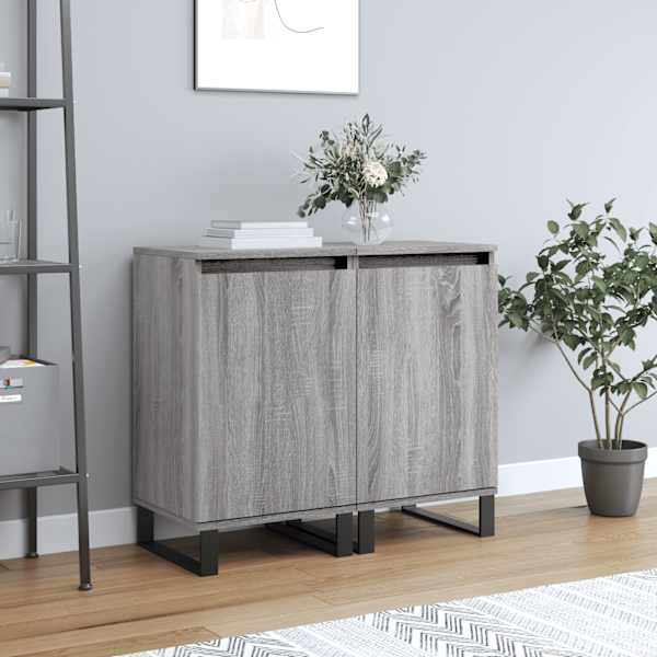 Puhvetkapid 2 tk, hall Sonoma tamm, 40 × 35 × 70 cm, tehispuit