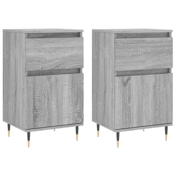 Puhvetkapid 2 tk, hall Sonoma tamm, 40 × 35 × 70 cm, tehispuit