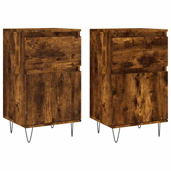Puhvetkapid 2 tk, suitsutatud tamm, 40 × 35 × 70 cm, tehispuit