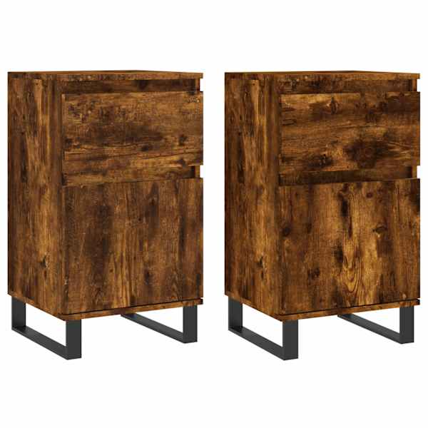 Puhvetkapid 2 tk, suitsutatud tamm, 40 × 35 × 70 cm, tehispuit