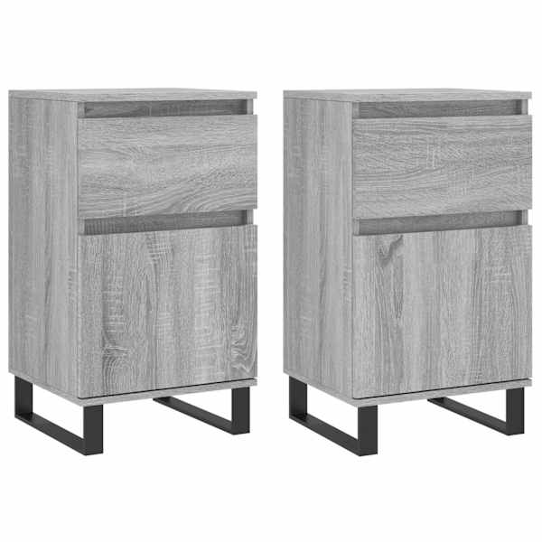 Puhvetkapid 2 tk, hall Sonoma tamm, 40 × 35 × 70 cm, tehispuit