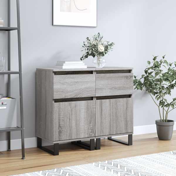 Puhvetkapid 2 tk, hall Sonoma tamm, 40 × 35 × 70 cm, tehispuit
