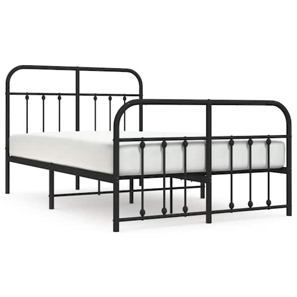 Voodiraam, must, 120 × 200 cm, metall — mudel 352594