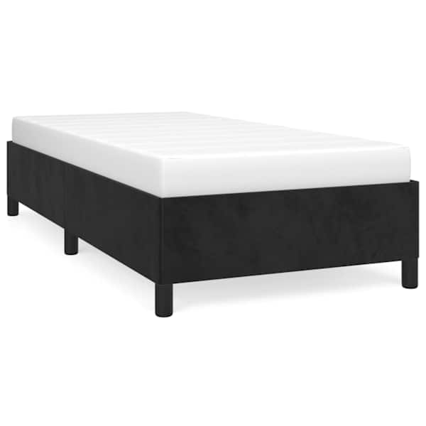 Voodiraam, must, 107 × 203 cm, samet