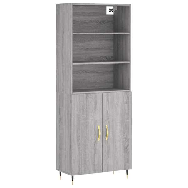 Kõrge kapp, hall Sonoma tamm, 69,5 × 34 × 180 cm, tehispuit
