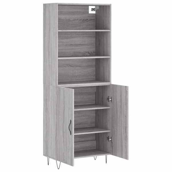 Kõrge kapp, hall Sonoma tamm, 69,5 × 34 × 180 cm, tehispuit