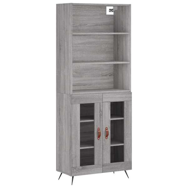 Kõrge kapp, hall Sonoma tamm, 69,5 × 34 × 180 cm, tehispuit