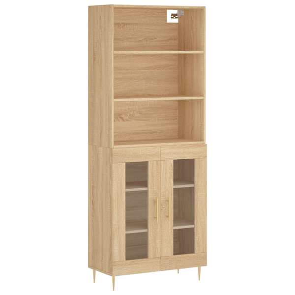 Kõrge kapp, Sonoma tamm, 69,5 × 34 × 180 cm, tehispuit