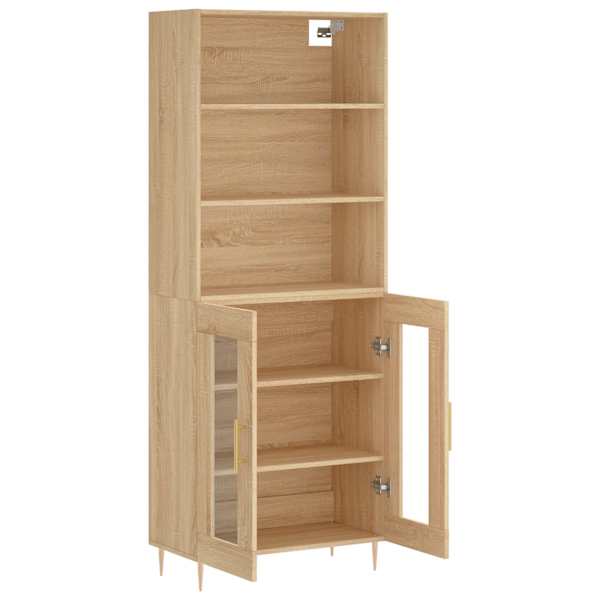 Kõrge kapp, Sonoma tamm, 69,5 × 34 × 180 cm, tehispuit