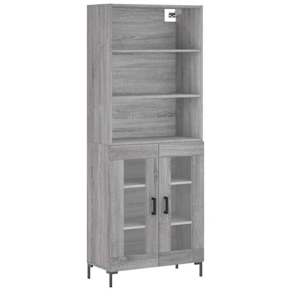 Kõrge kapp, hall Sonoma tamm, 69,5 × 34 × 180 cm, tehispuit