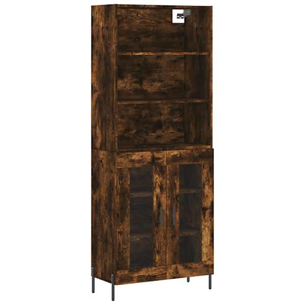 Kõrge kapp, suitsutatud tamm, 69,5 × 34 × 180 cm, tehispuit