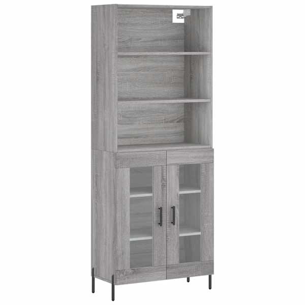 Kõrge kapp, hall Sonoma tamm, 69,5 × 34 × 180 cm, tehispuit