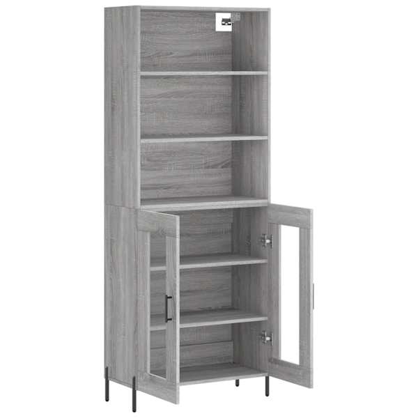 Kõrge kapp, hall Sonoma tamm, 69,5 × 34 × 180 cm, tehispuit