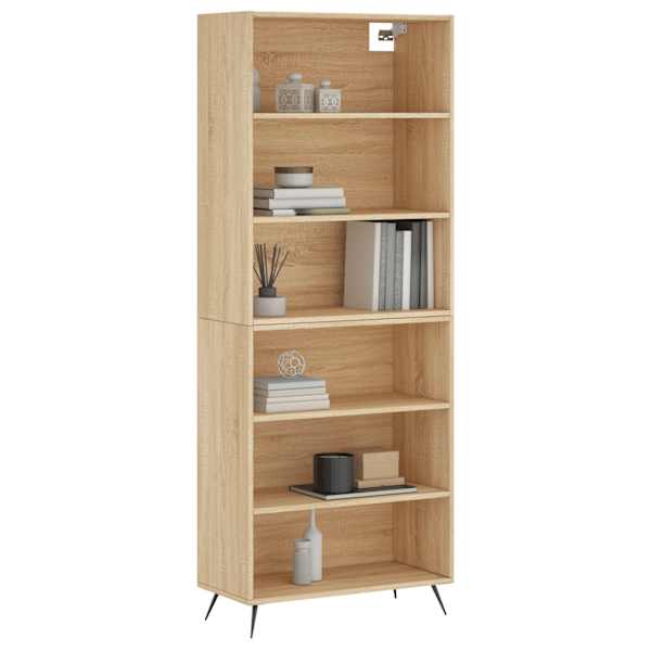 Kõrge kapp, Sonoma tamm, 69,5 × 32,5 × 180 cm, tehispuit