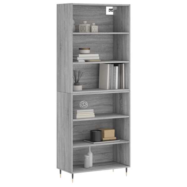 Kõrge kapp, hall Sonoma tamm, 69,5 × 32,5 × 180 cm, tehispuit