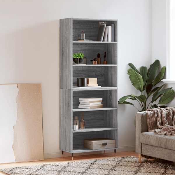 Kõrge kapp, hall Sonoma tamm, 69,5 × 32,5 × 180 cm, tehispuit