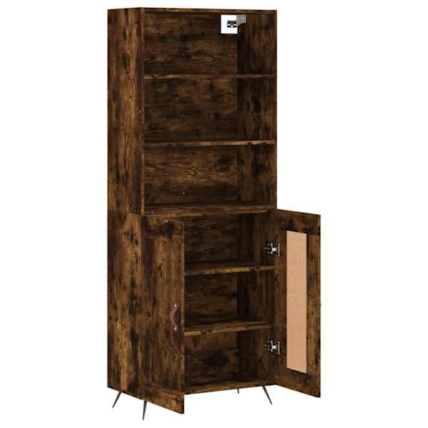 Kõrge kapp, suitsutatud tamm, 69,5 × 34 × 180 cm, tehispuit