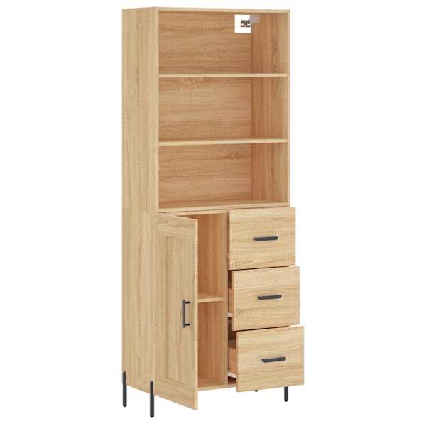 Kõrge kapp, Sonoma tamm, 69,5 × 34 × 180 cm, tehispuit