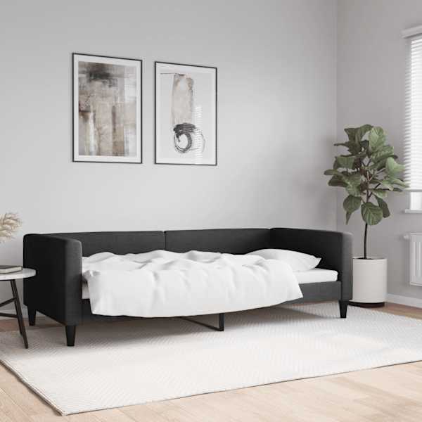 Diivanvoodi, must, 90 × 200 cm, kangas — mudel 353985