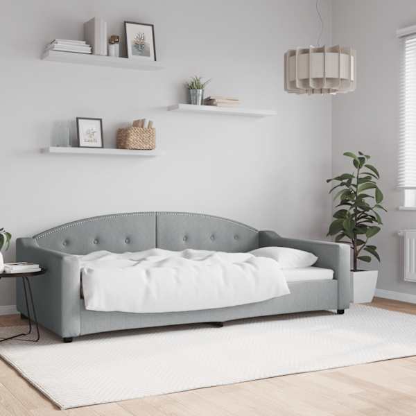 Diivanvoodi, helehall, 100 × 200 cm, kangas — mudel 354188