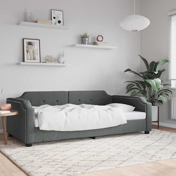 Diivanvoodi, tumehall, 90 × 190 cm, kangas — mudel 354216